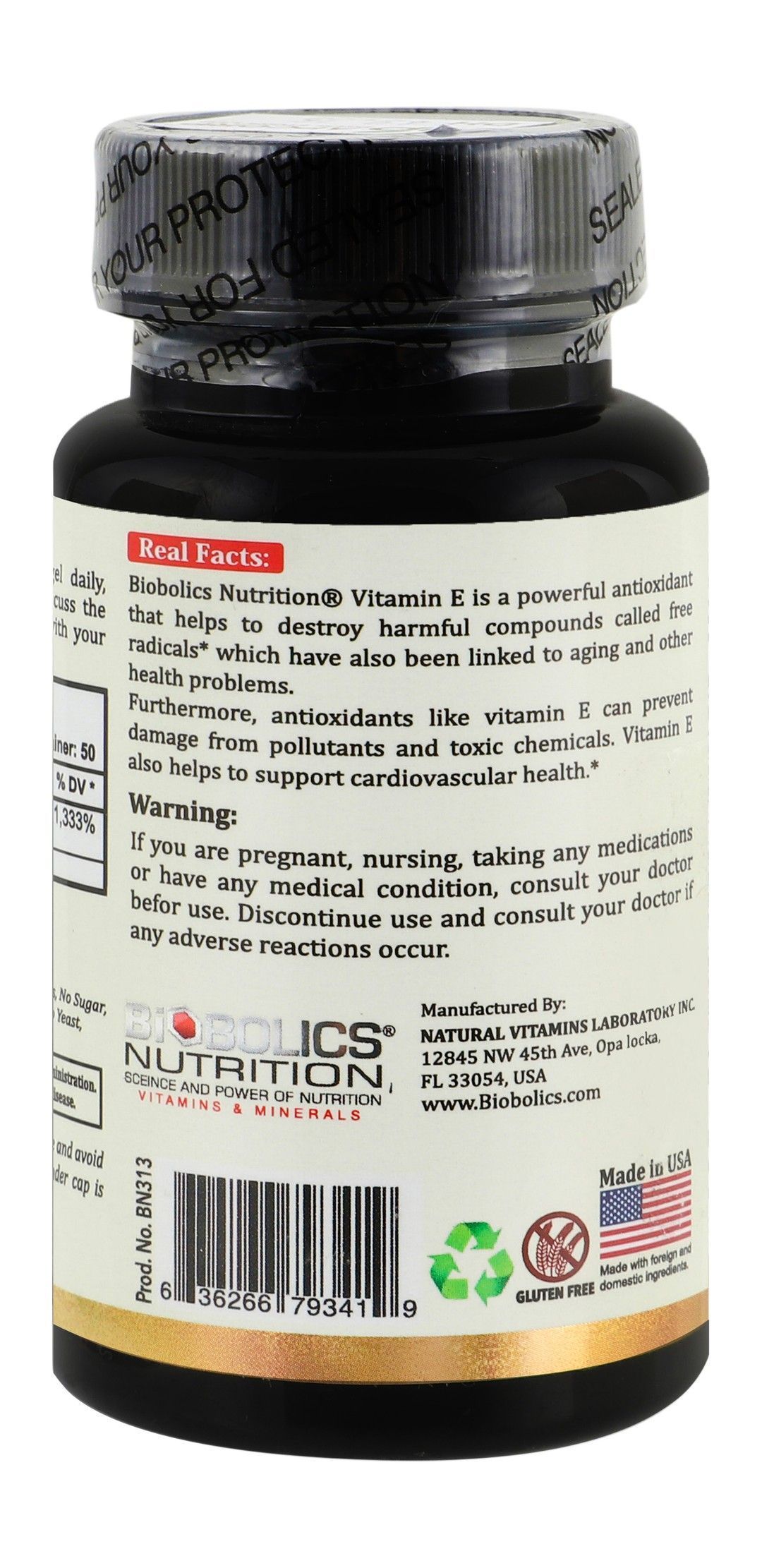 Biobolics Nutrition 400 IU Vitamin E Immune System & Heart Support Supplement, 50 softgels - Makkah Pharmacy