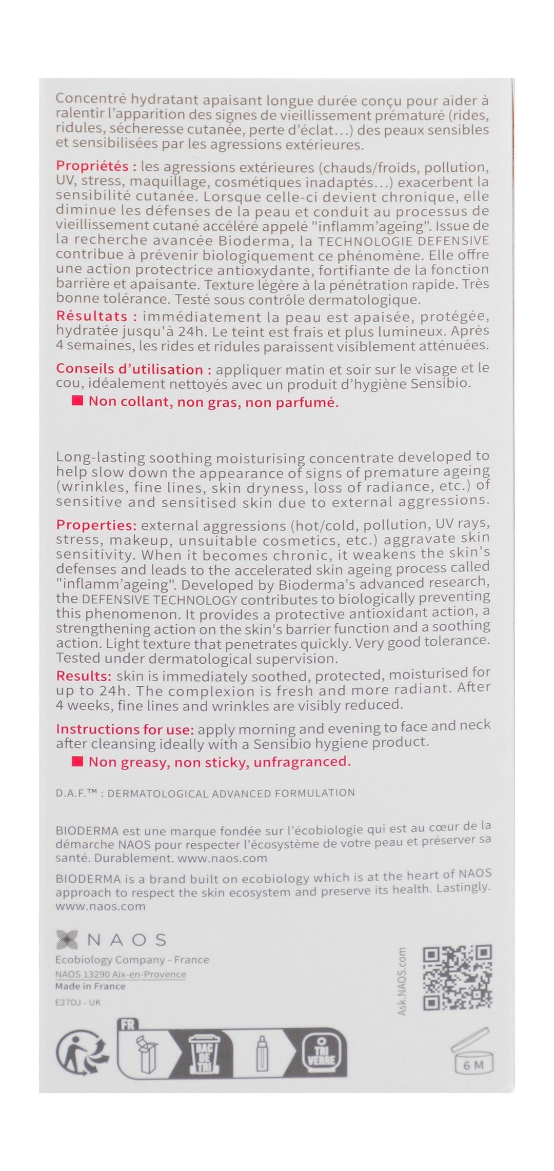 Bioderma Sensibio Defensive Non-Greasy Soothing & Moisturising Face Serum with Hyaluronic Acid for Sensitive & Sensitised Skin, 30ml - Makkah Pharmacy
