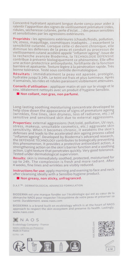 Bioderma Sensibio Defensive Non-Greasy Soothing & Moisturising Face Serum with Hyaluronic Acid for Sensitive & Sensitised Skin, 30ml - Makkah Pharmacy