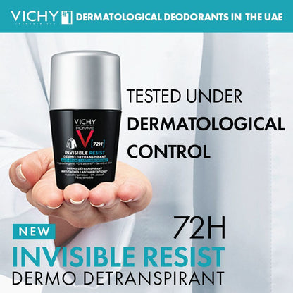 Vichy 72 Hours Invisible Resist Deodorant for Men, 50ml - Makkah Pharmacy