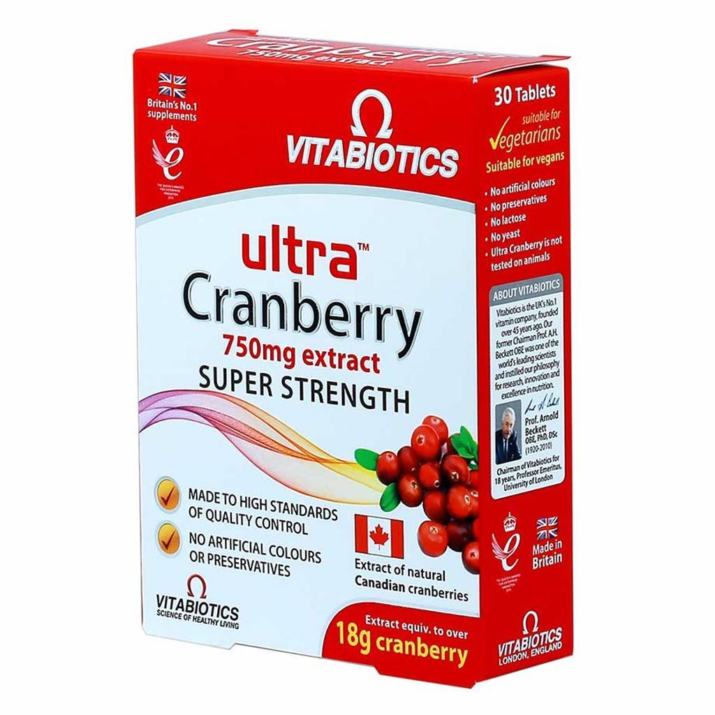 Vitabiotics Ultra Cranberry 750 Mg Extract Super Strength Tablets 30 Pieces - Makkah Pharmacy