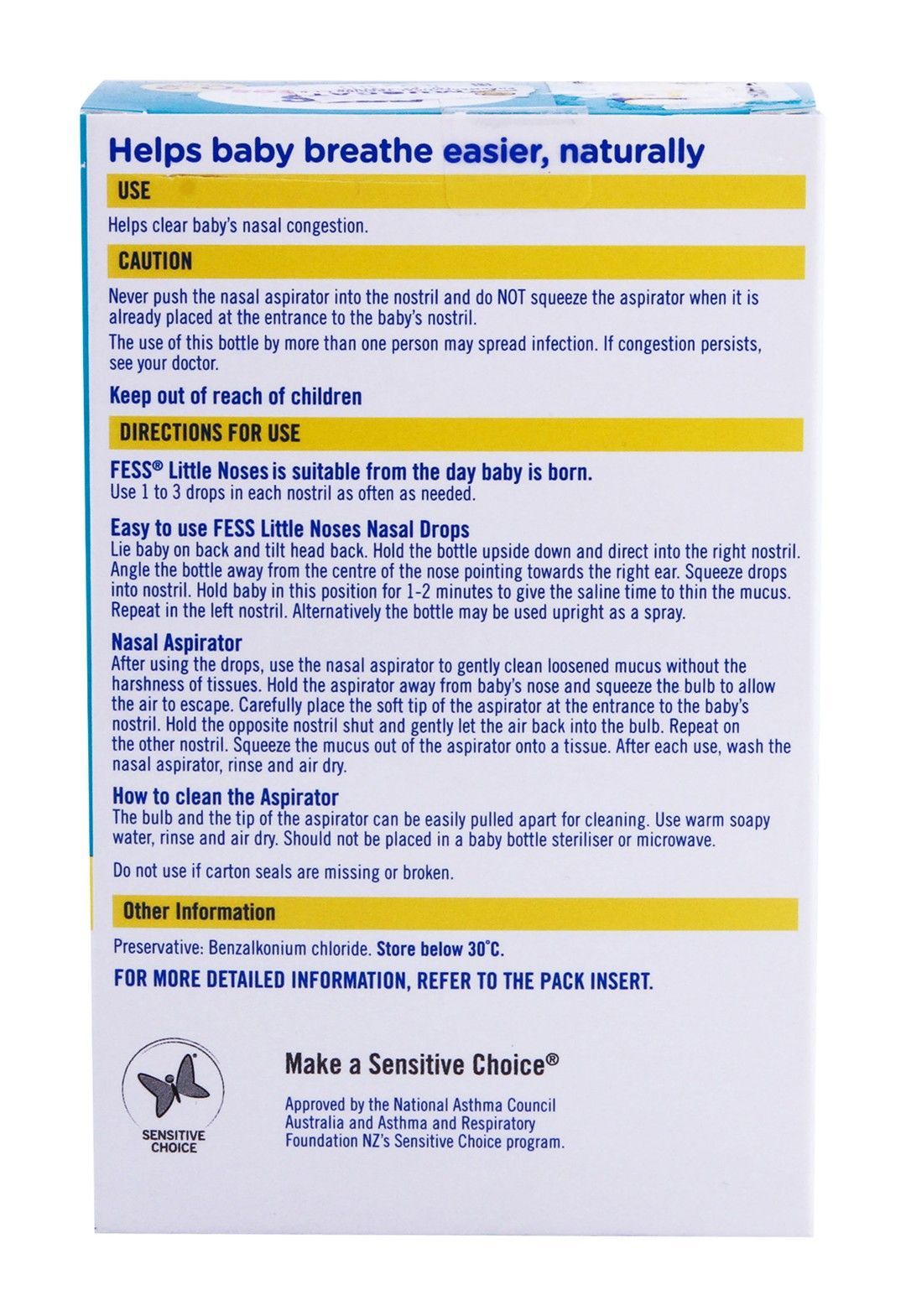 Fess Little Noses Non-Medicated Saline Drop & Aspirator for Blocked Nose, 25ml - Makkah Pharmacy