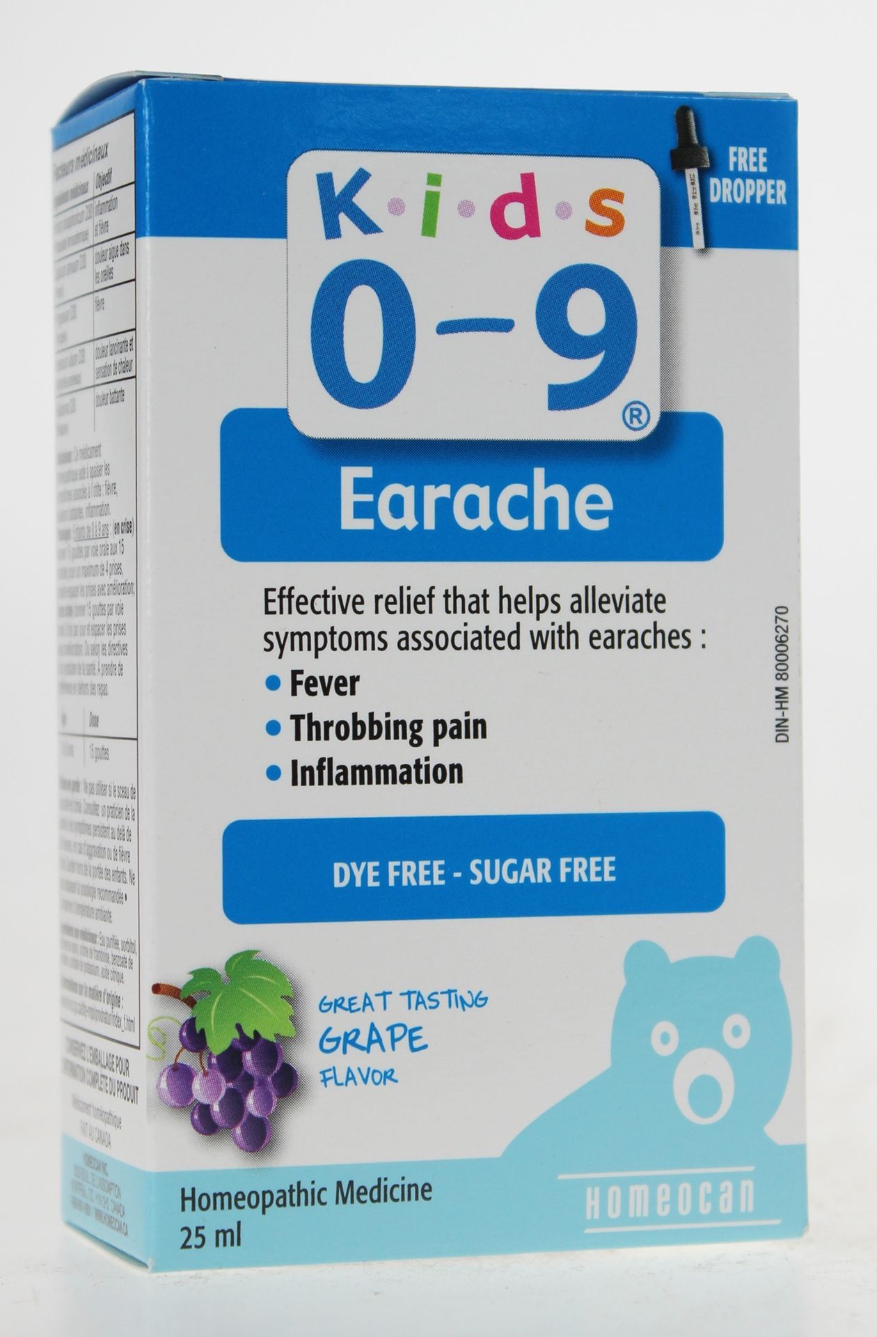 Homeocan Kids Earache Homeopathic Medicine Grape Flavor (0-9 Years), 25ml