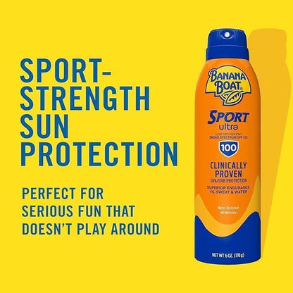 Banana Boat Sport Water-Resistant Sunscreen Spray SPF100, 170g - Makkah Pharmacy