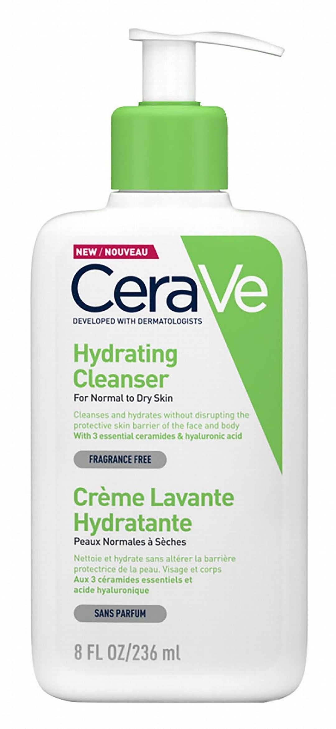 CeraVe Hypoallergenic Hydrating Face & Body Cleanser with Ceramides & Hyaluronic Acid for Normal to Dry Skin, 236ml - Makkah Pharmacy