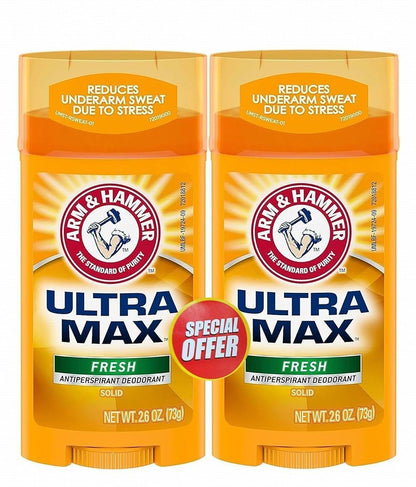 Arm & Hammer Ultra Max Fresh 48H Antiperspirant Deodorant Stick, 2x73g - Makkah Pharmacy