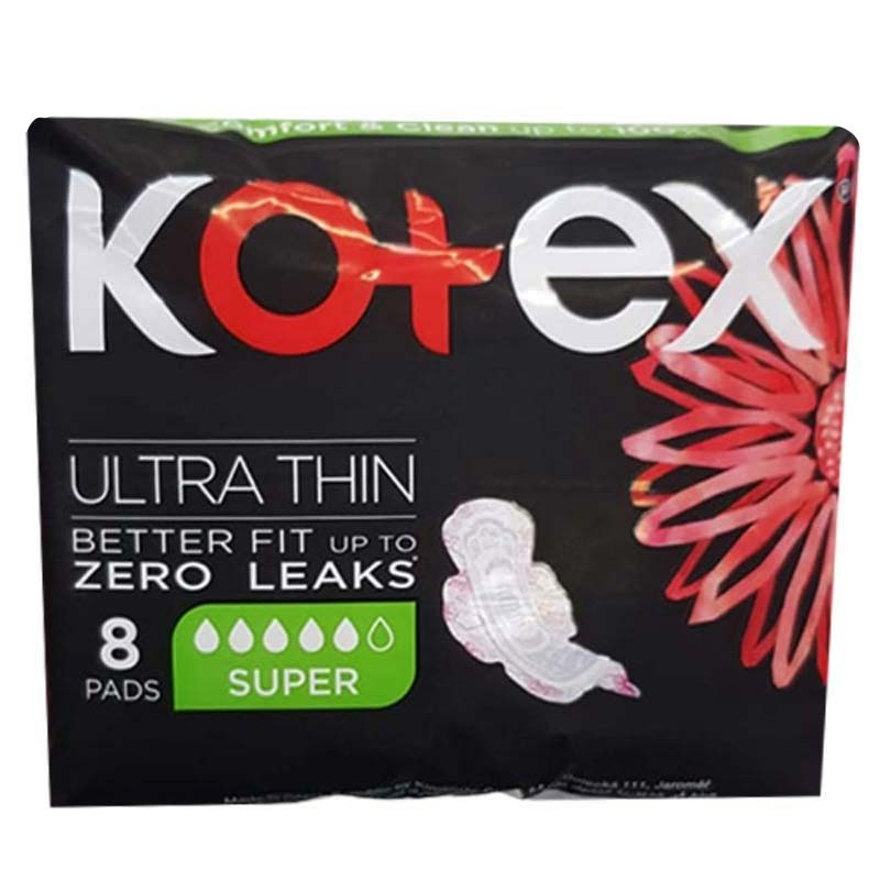 Kotex Ultra Thin Pads Super With Wings 8 Sanitary Napkins