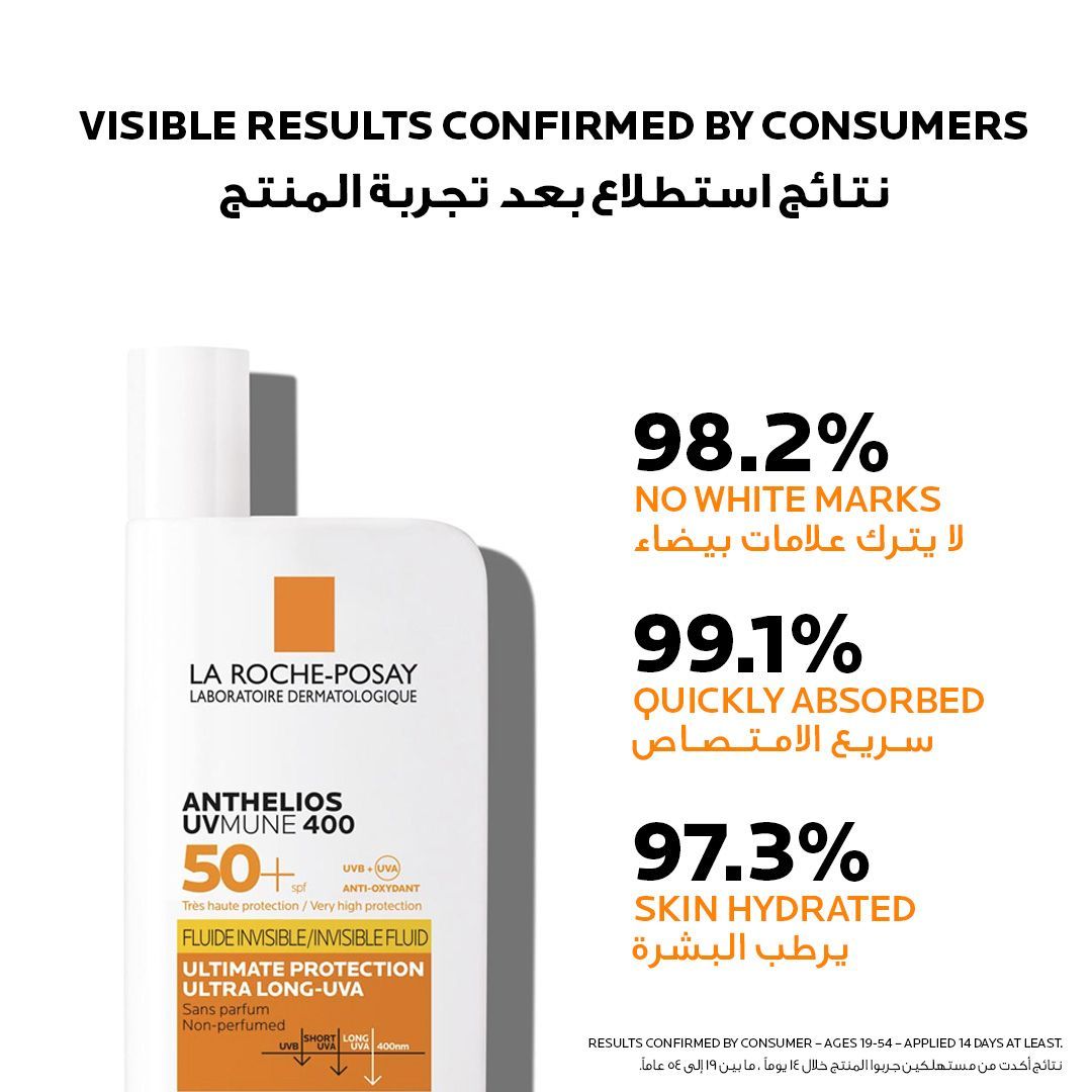La Roche-Posay Anthelios Uvmune 400 Invisible Water-Resistant Sunscreen SPF50+, 50ml - Makkah Pharmacy