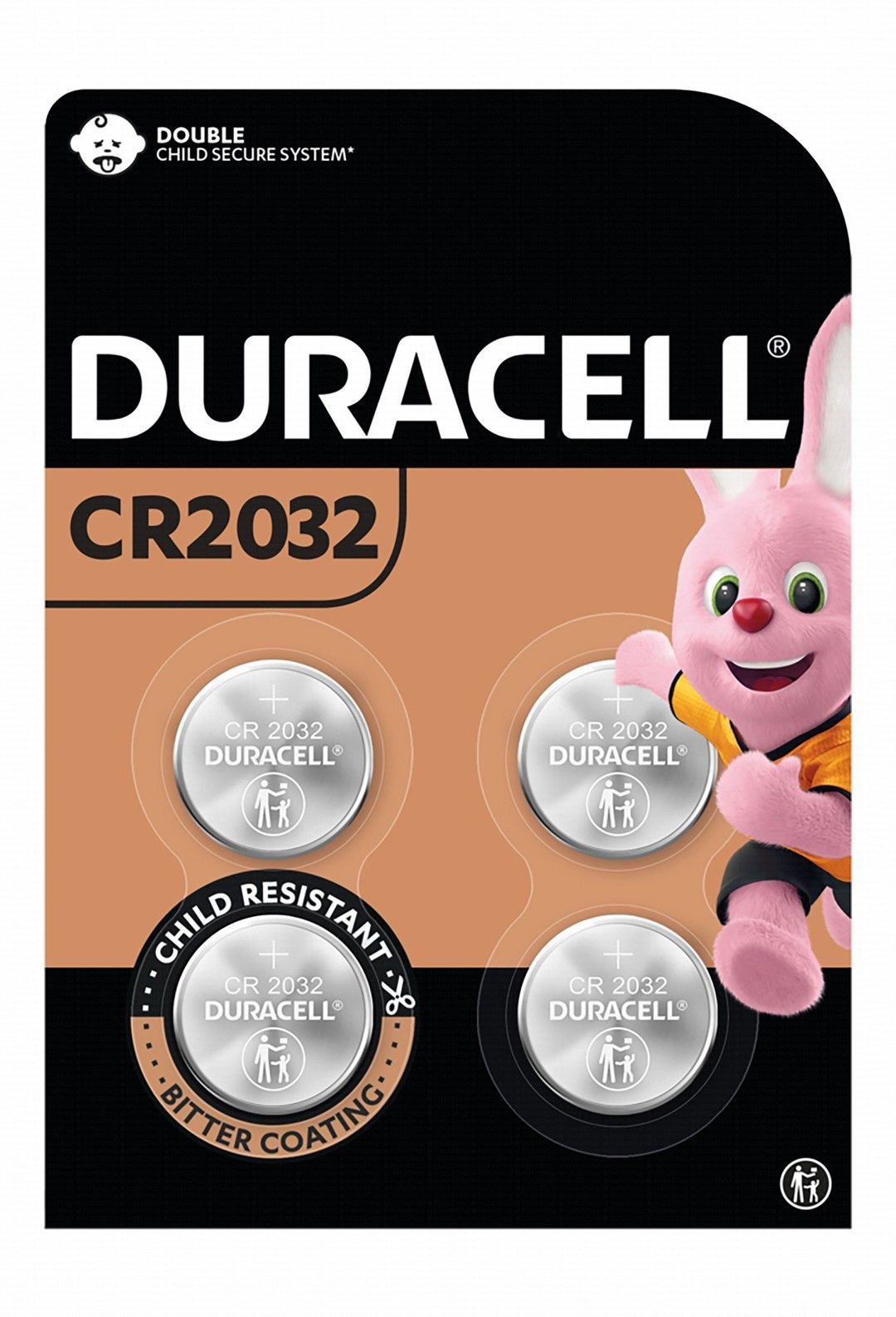 Duracell 3V Lithium CR2032 Batteries, 4 Pieces