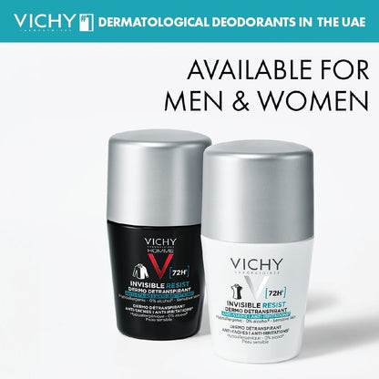 Vichy 72 Hours Invisible Resist Deodorant for Men, 50ml - Makkah Pharmacy