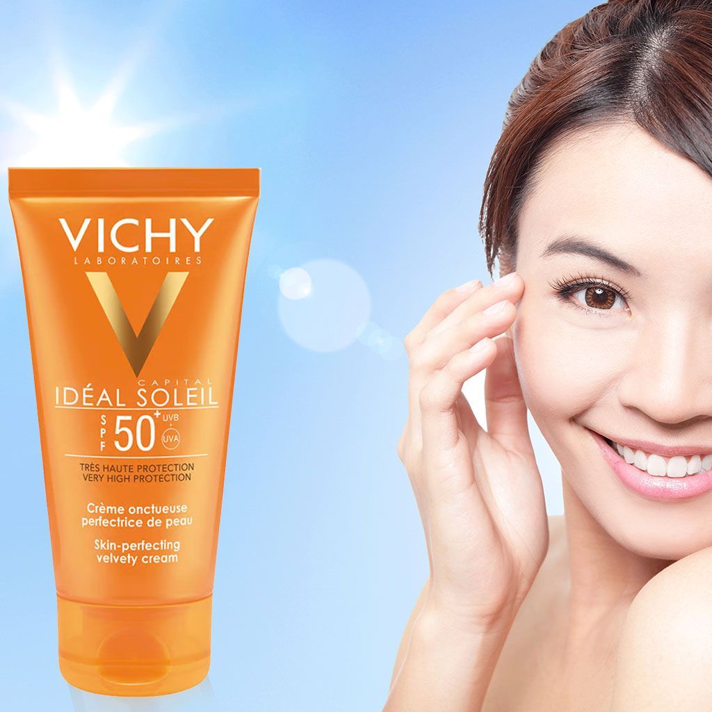 Vichy SPF50+ Dry Touch Velvety Cream, 50ml B1G1 - Makkah Pharmacy