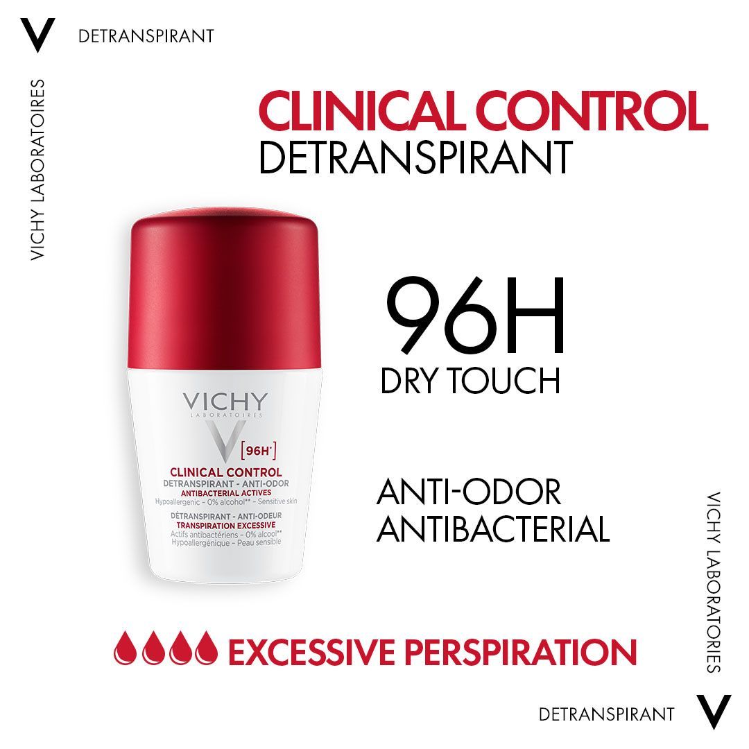 Vichy 96 Hour Clinical Control Deodorant for Women, 50ml - Makkah Pharmacy