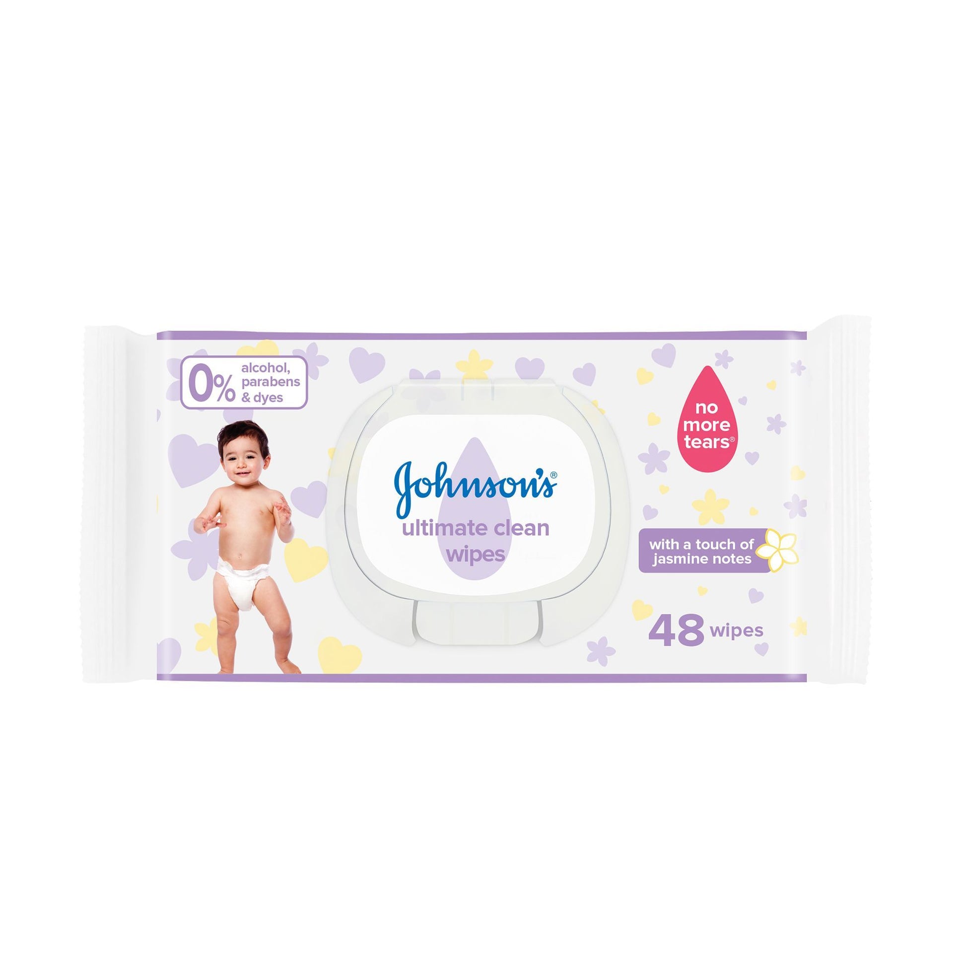 Johnson's Ultimate Clean Baby Wipes Jasmine Scent, 48 wipes - Makkah Pharmacy