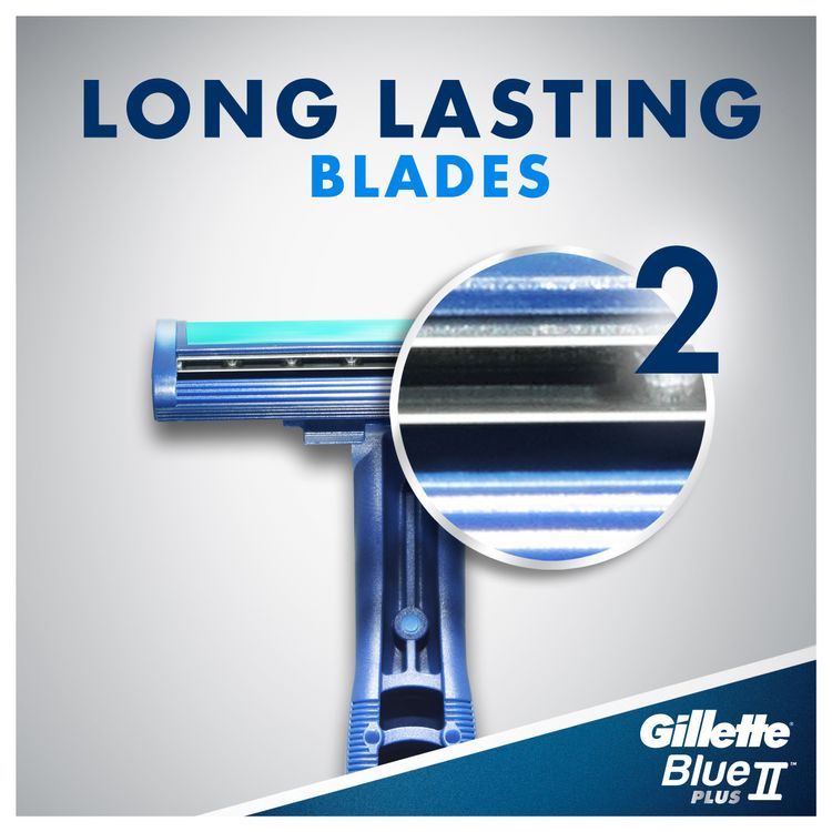 Gillette Blue II Plus Menâ€™s Disposable Razors, 5 Pieces