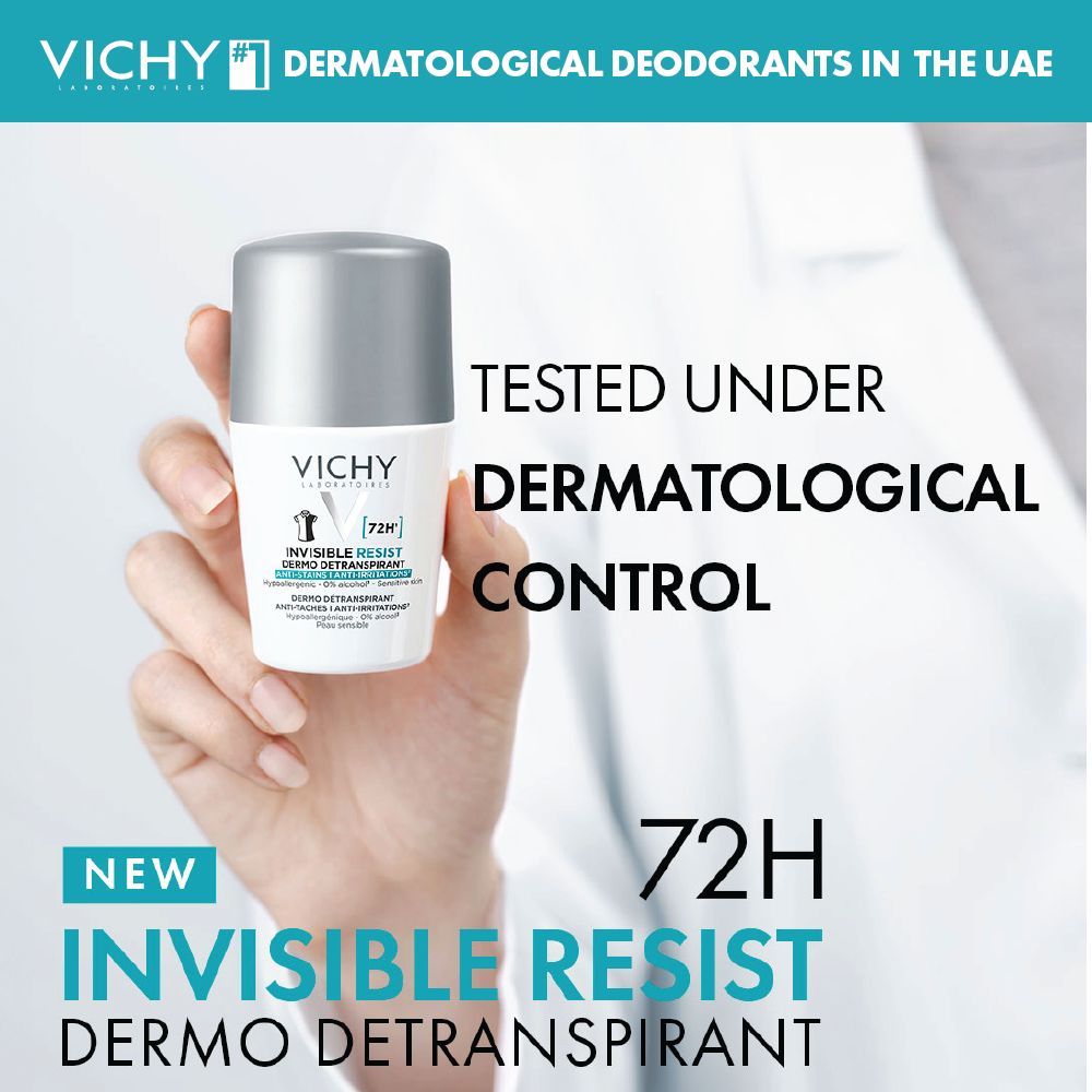 Vichy 72 Hours Invisible Resist Deodorant for Women, 50ml - Makkah Pharmacy