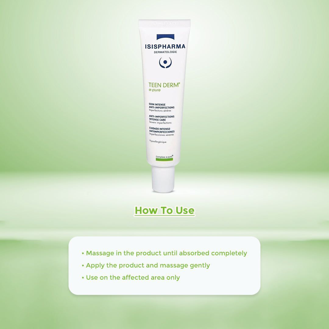 Isispharma Teen Derm 15% Azelaic Acid Soothing, Anti-Marks & Anti-Imperfections Face Cream for Acne-Prone Skin, 30ml - Makkah Pharmacy