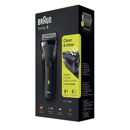 Braun Men Black Series 3 Rechargeable Electric Shaver 300F - Makkah Pharmacy