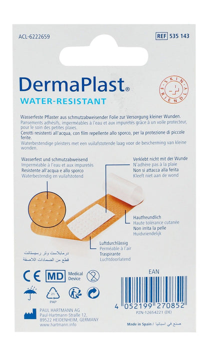 Hartmann Dermaplast Water-Resistant Assorted Plasters, 20 Pieces - Makkah Pharmacy