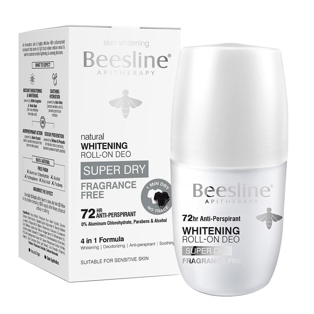 Beesline Super Dry 4in1 72H Whitening & Antiperspirant Roll-On , 50ml - Makkah Pharmacy