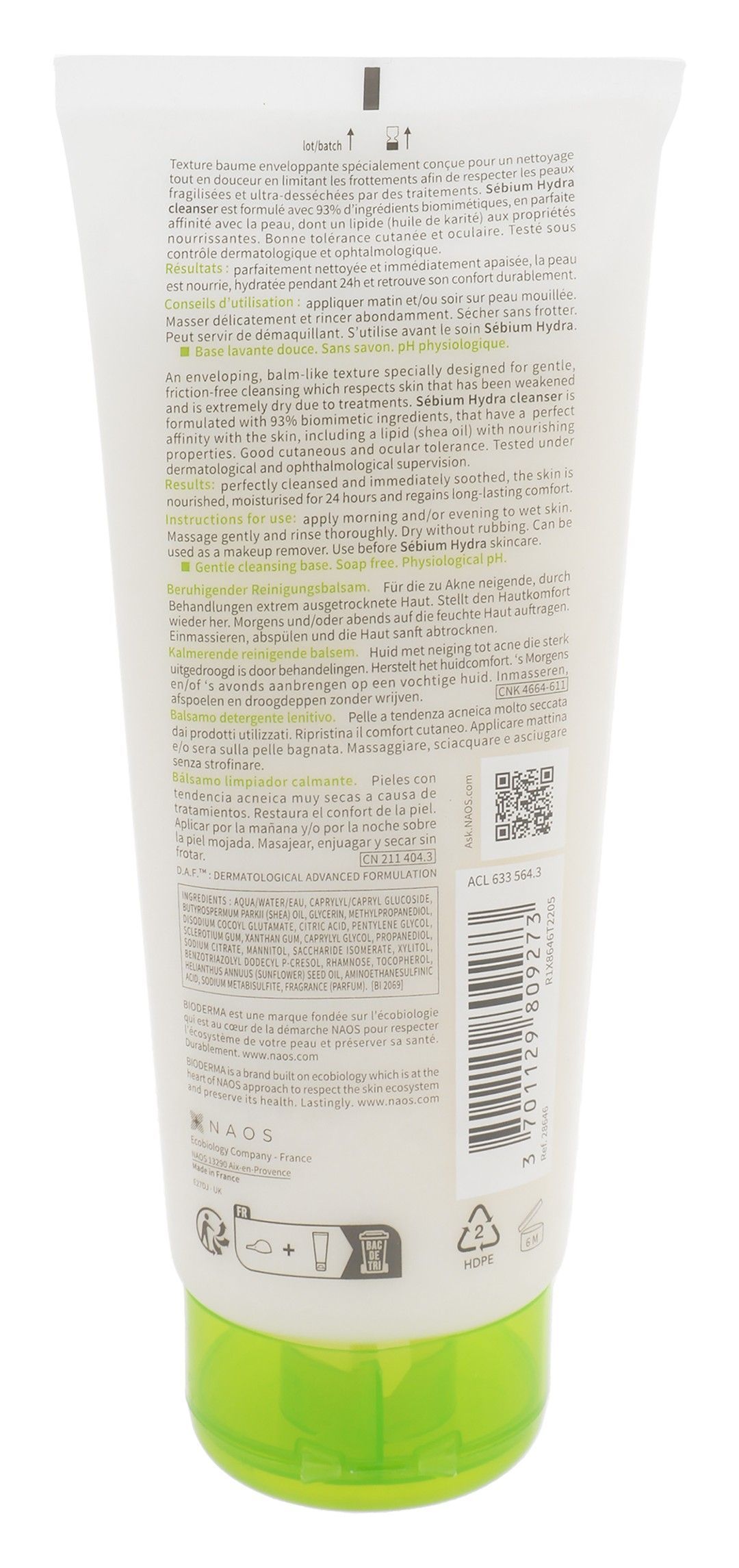 Bioderma Sebium Hydra Cleanser Soothing, Restoring & Hydrating Cleansing Balm for Acne-Prone & Ultra Dry Skin, 200ml - Makkah Pharmacy