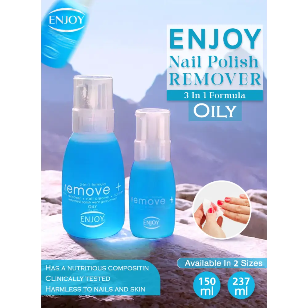 Enjoy Nail Polish Remover - Blue, 150ml - Makkah Pharmacy