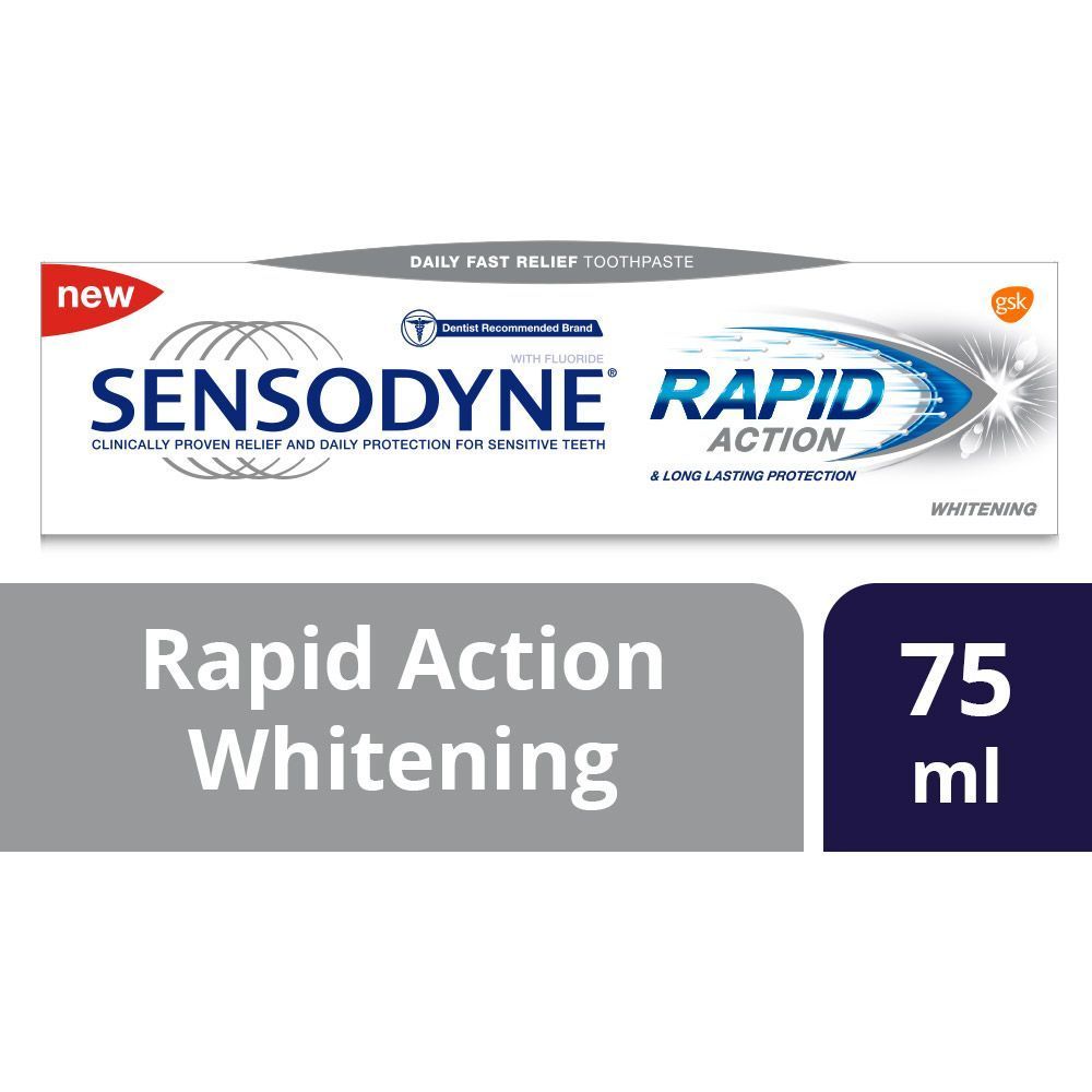 Sensodyne Rapid Action Whitening Toothpaste, 75ml - Makkah Pharmacy