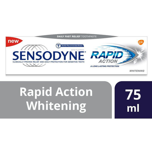Sensodyne Rapid Action Whitening Toothpaste, 75ml - Makkah Pharmacy