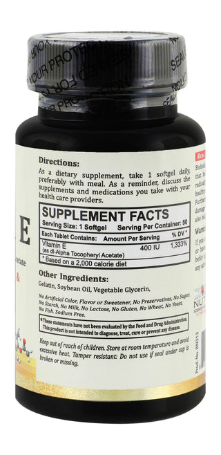 Biobolics Nutrition 400 IU Vitamin E Immune System & Heart Support Supplement, 50 softgels - Makkah Pharmacy