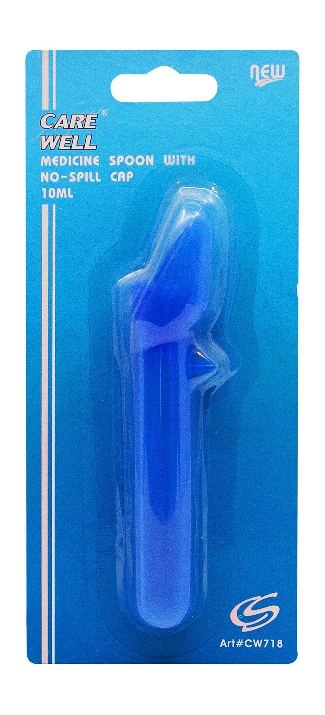 Care Well Blue 10ml Medicine Spoon with No-Spill Cap, 1 Piece - Makkah Pharmacy