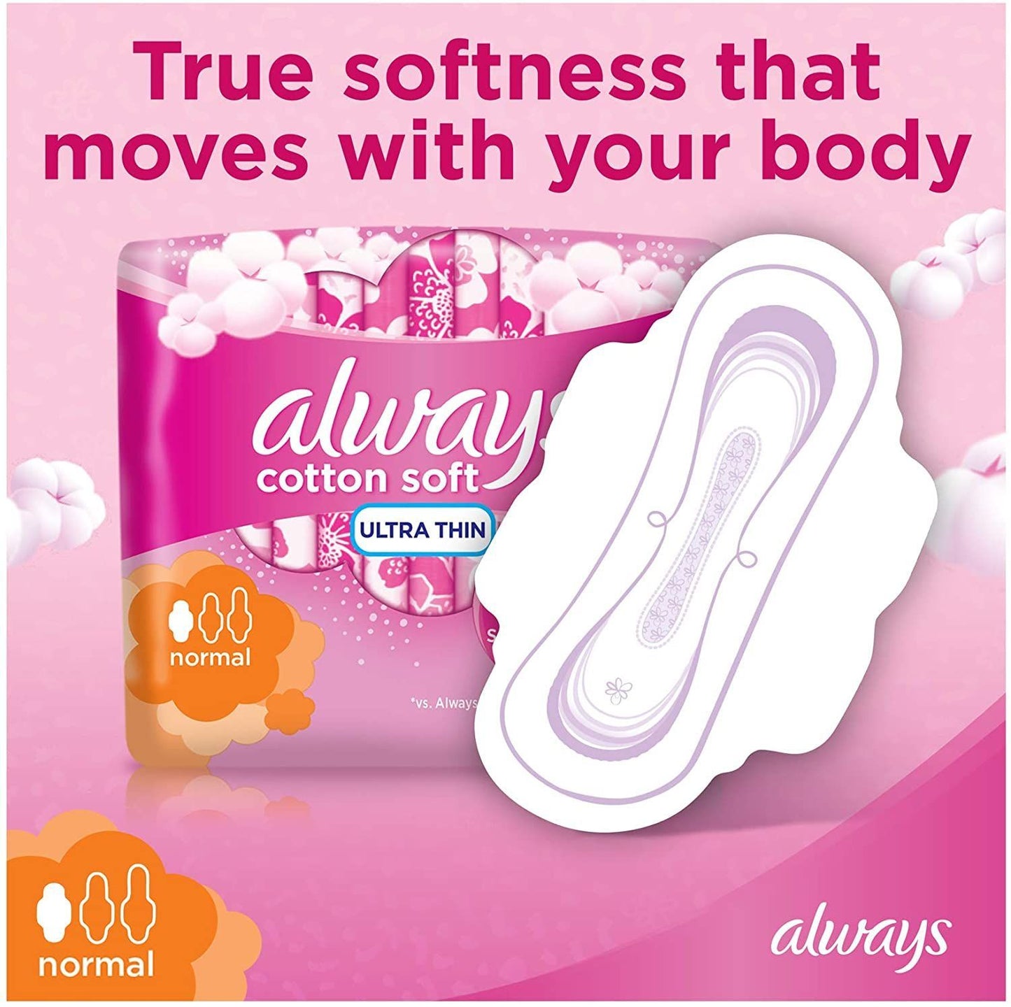 Always Ultra Thin Cottony Soft Pads Value Pack, 20 Pieces - Makkah Pharmacy