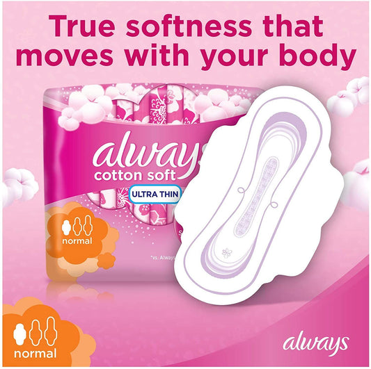 Always Ultra Thin Cottony Soft Pads Value Pack, 20 Pieces - Makkah Pharmacy