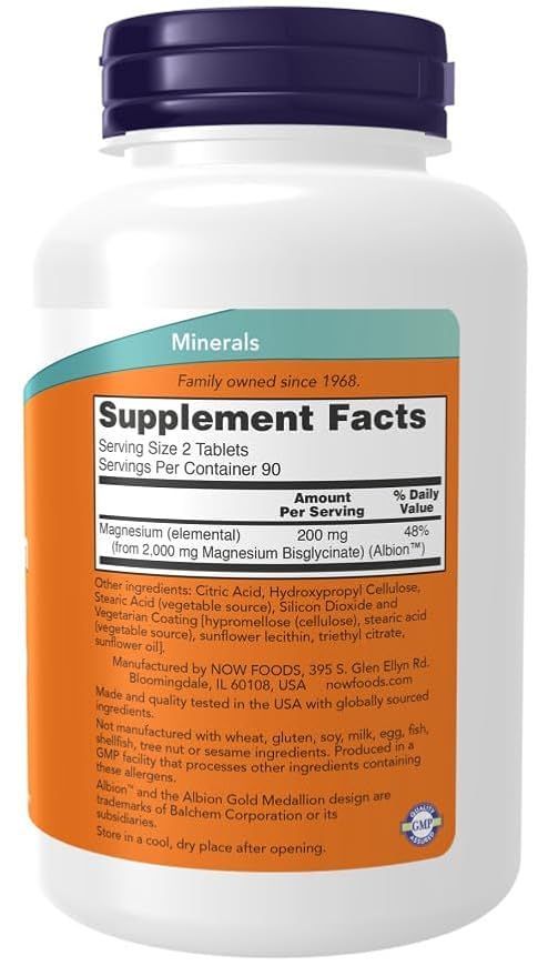 Now Magnesium Glycinate Tablets, 180 Tablets - Makkah Pharmacy