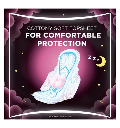Always DreamZzz Cotton Soft Maxi Thick Night Pads with Wings, 24 Pieces - Makkah Pharmacy