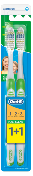 Oral-B 3 D Effect Medium Toothbrush, 2 Pieces - Makkah Pharmacy