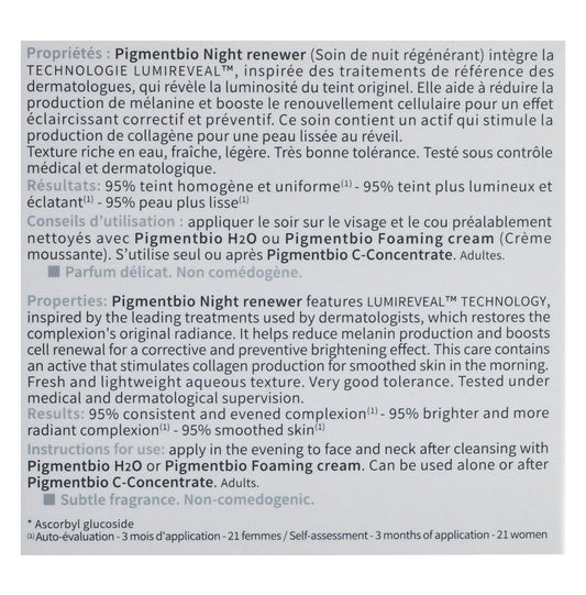 Bioderma Pigmentbio Night Renewer Brightening Facial Treatment for Dark Spots & Sensitive Skin, 50ml - Makkah Pharmacy