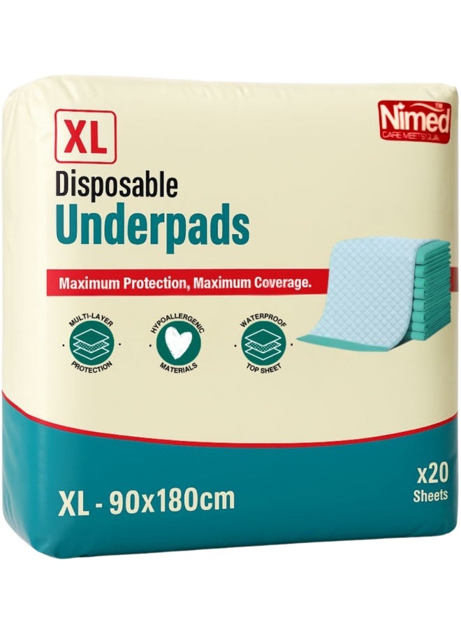 Nimed Nime Care Hypoallergenic Bed Underpads (90x180cm) 20 per pack