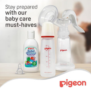Pigeon Flexible White & Blue 240ml Medium Flow Plastic Feeding Bottle (4+ Months), 1 Piece