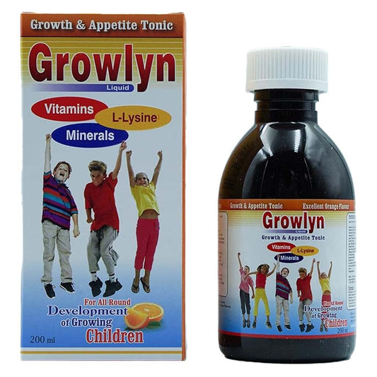 Growlyn Children Multivitamin & Mineral Supplement Syrup for Growth, Appetite & Immune Health, 190ml