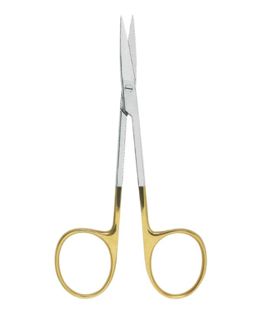 3W03-350 Iris Straight Disec Scissor Half Gold