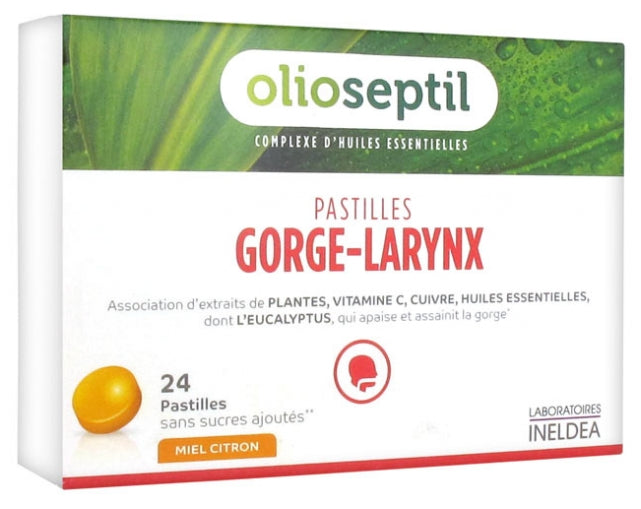 Olioseptil Lozenges Throat Larynx Honey Lemon 24 Lozenges