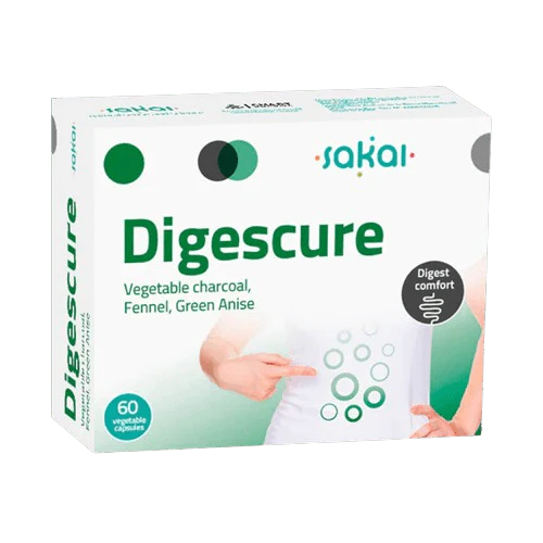 Digescure Vegetable Charcoal, Anise Green, Fennel Digest Comfort, 30 Capsules
