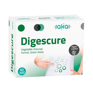 Digescure Vegetable Charcoal, Anise Green, Fennel Digest Comfort, 30 Capsules