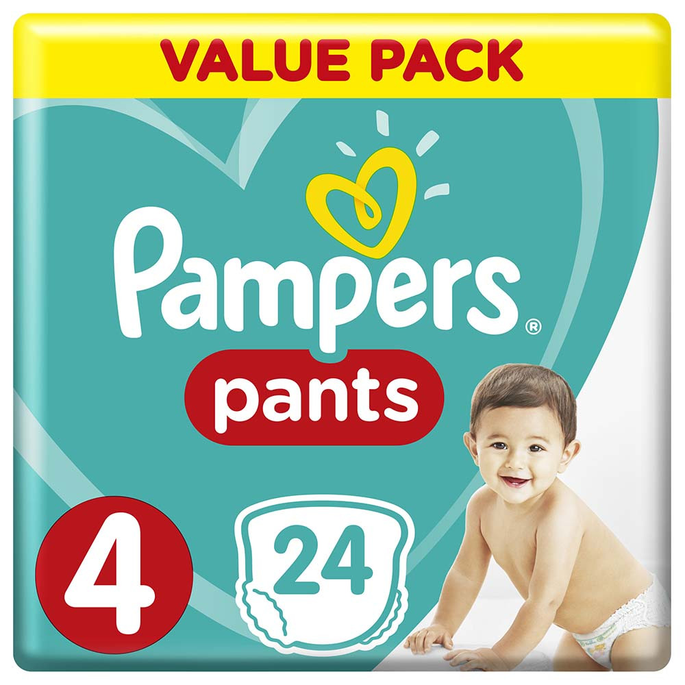 Pampers Baby Pants Diapers, Carry Pack, Maxi, Size 4, 9-14 kg, 24