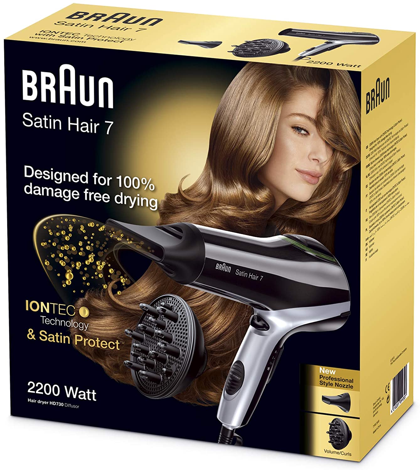 Braun Satin Hair 7 Hd730 Hair Dryer With Diffuser And Iontec Technology -  Makkah Pharmacy