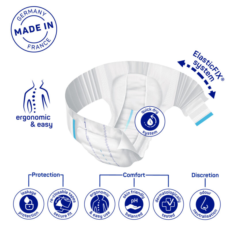Adult Diaper, Molicare Premium Elastic, Slip diapers for adult incontinence, Unisex, Extra Large, 8 Drops, 14 pieces / pack - Image 4
