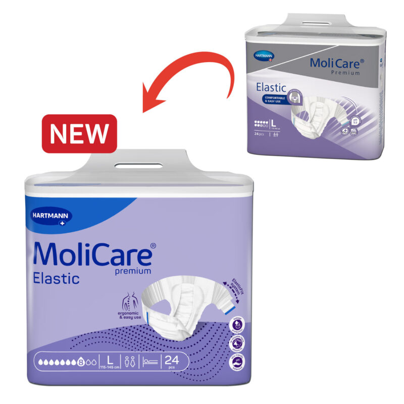 Adult Diaper, Molicare Premium Elastic, Slip diapers for adult incontinence, Unisex, Medium, 8 Drops, 26 pieces / pack - Image 2