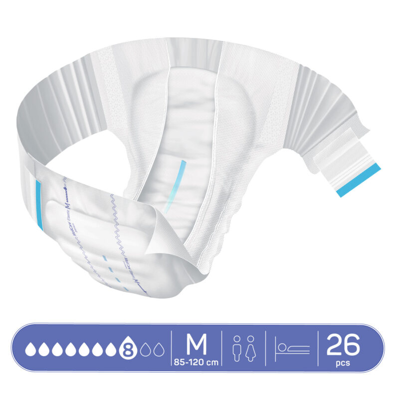 Adult Diaper, Molicare Premium Elastic, Slip diapers for adult incontinence, Unisex, Medium, 8 Drops, 26 pieces / pack - Image 3