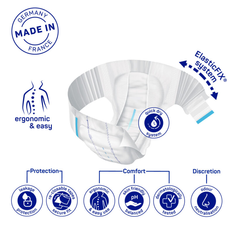 Adult Diaper, Molicare Premium Elastic, Slip diapers for adult incontinence, Unisex, Medium, 8 Drops, 26 pieces / pack - Image 4