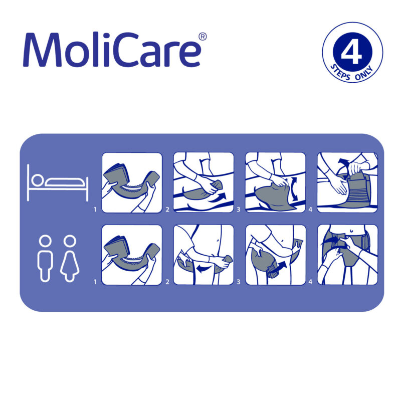 Adult Diaper, Molicare Premium Elastic, Slip diapers for adult incontinence, Unisex, Medium, 8 Drops, 26 pieces / pack - Image 5