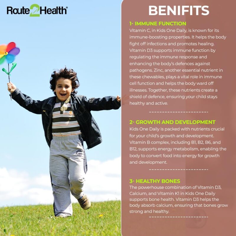 Route 2 Health Kids Multivitamins – 30 Chewables, Pineapple & Orange Flavor - Image 4